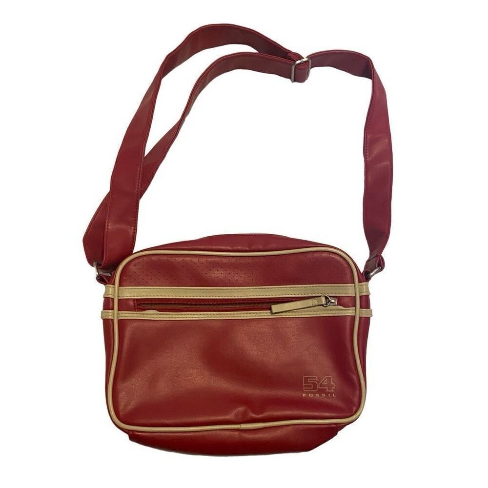 FOSSIL 54 Sling Shoulder Crossbody Messenger Bag Red Unisex 11X3X7.5 SEE DESCRIP